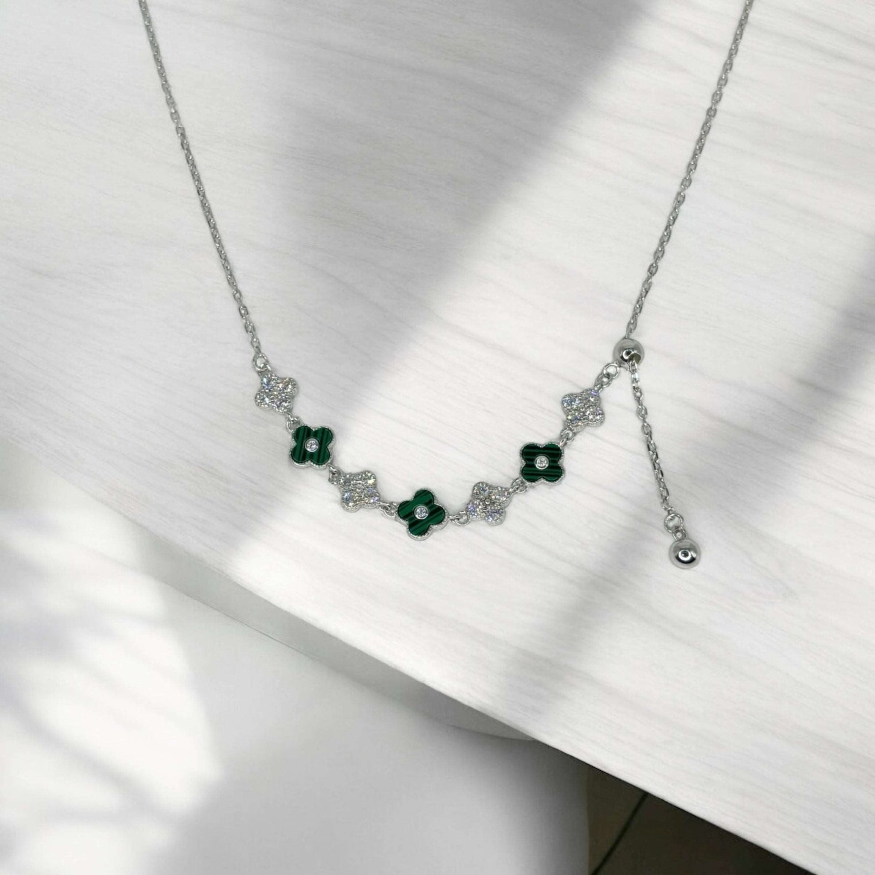 Collana simil Van Cleef argento 925 con zirconi - SIddharta