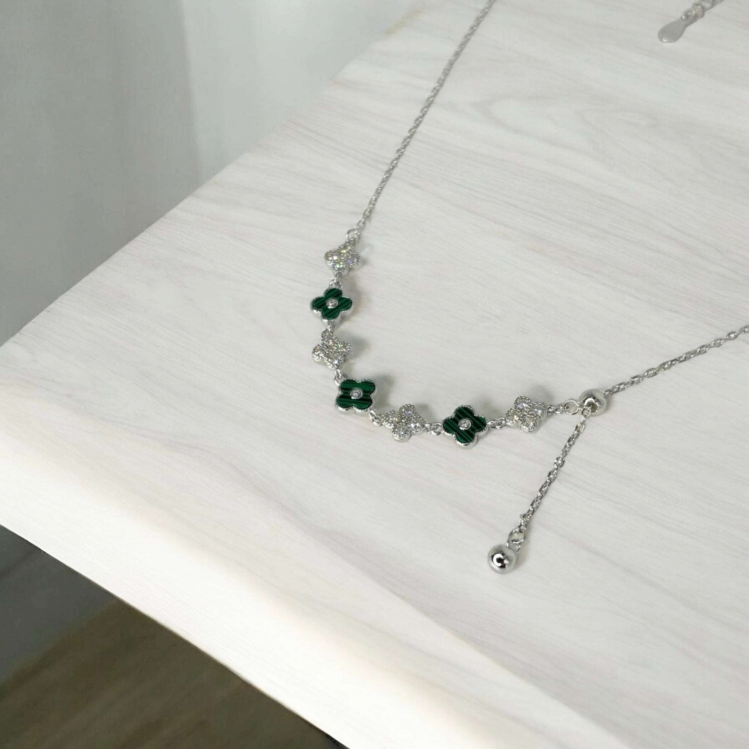 Collana simil Van Cleef argento 925 con zirconi - SIddharta