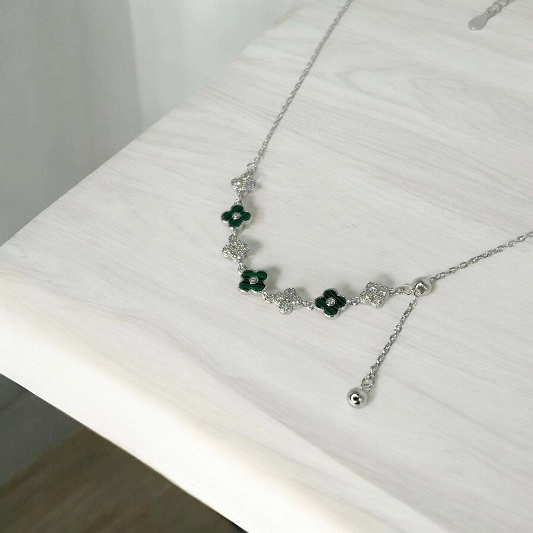 Collana simil Van Cleef argento 925 con zirconi - SIddharta
