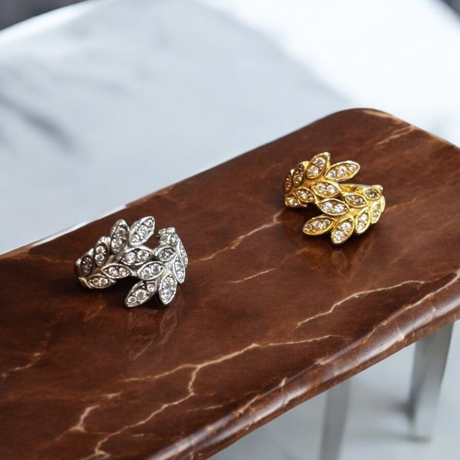 Ear cuff foglia con zirconi - SIddharta