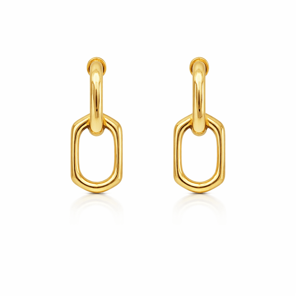 Orecchini a Catena in Acciaio Inossidabile Oro o Argento – Design Moderno Minimal - SIddharta