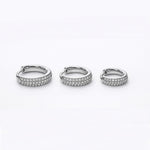Orecchini a cerchio in acciaio con zirconi – 3 misure (12/14/16 mm) – Unisex - SIddharta
