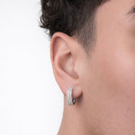Orecchini a cerchio in acciaio con zirconi – 3 misure (12/14/16 mm) – Unisex - SIddharta