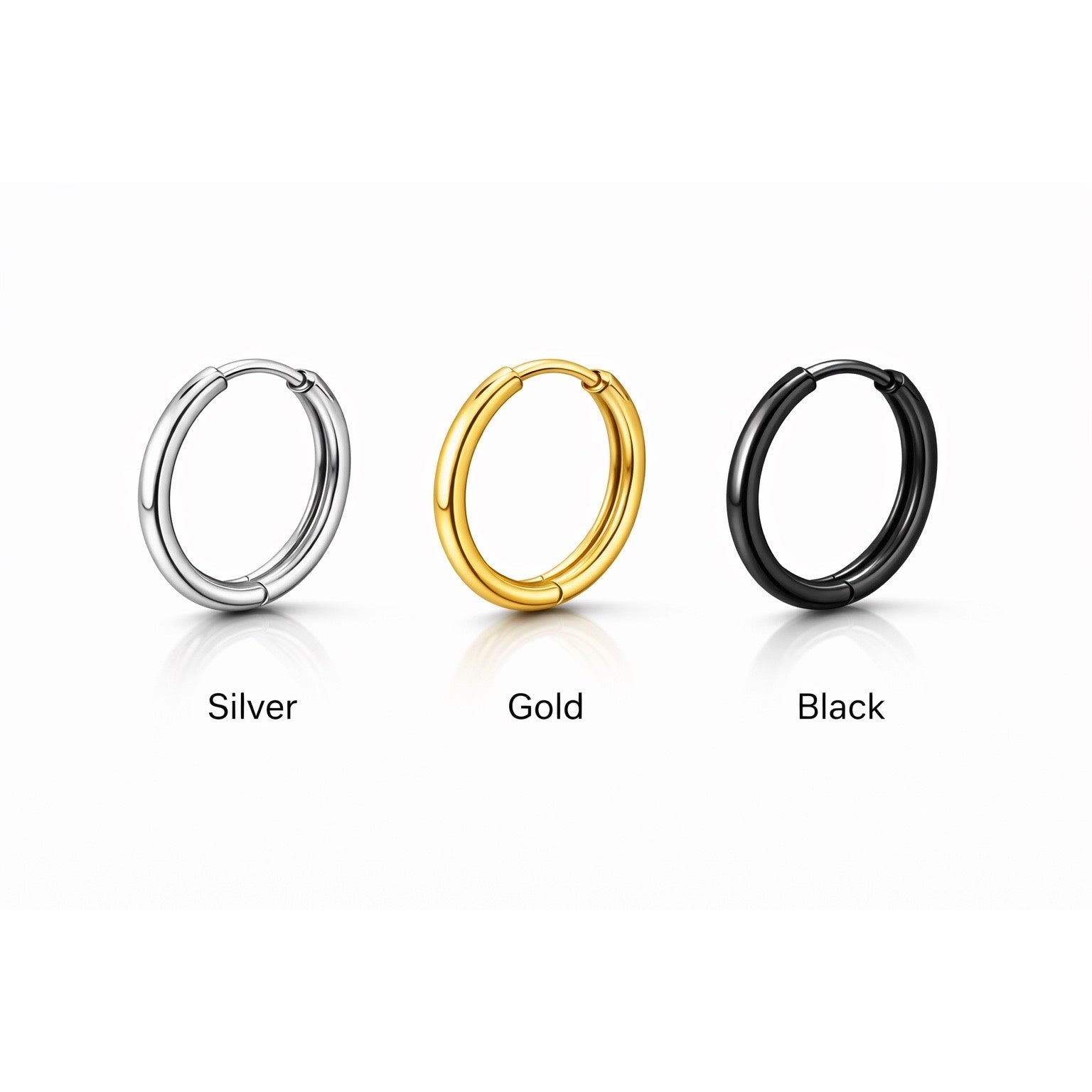 Orecchini a Cerchio in Acciaio Inox 316L – 13/15/17/19/21/23/25 mm – Uomo e Donna - SIddharta