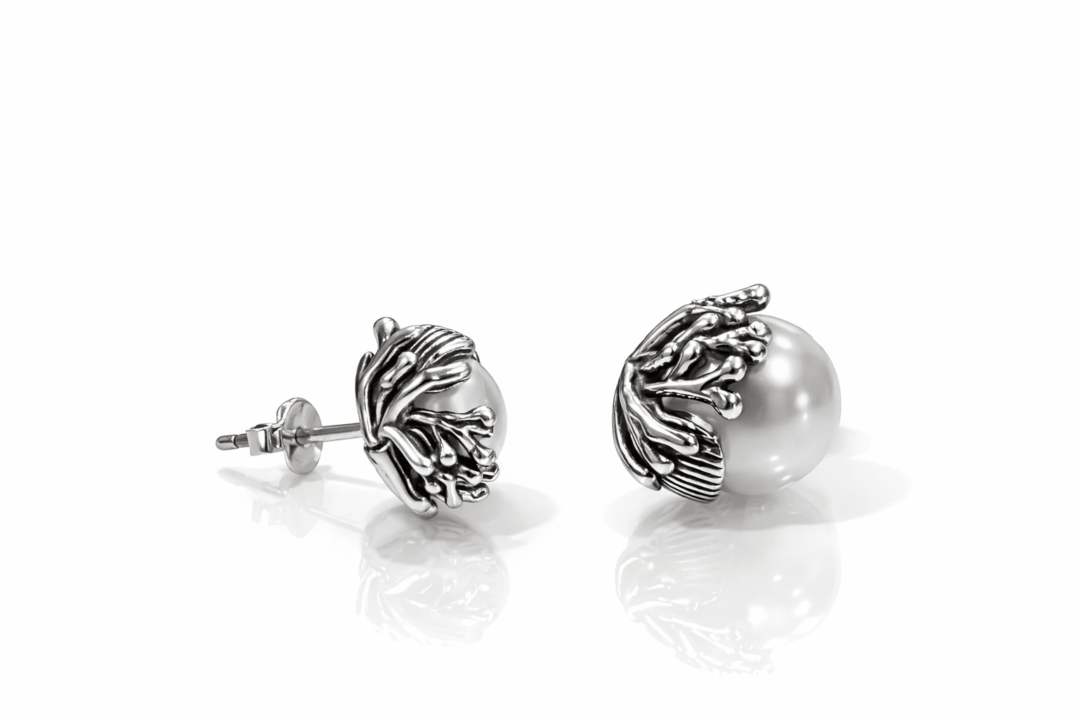 Orecchini a lobo in Argento 925 con Perla – Design Elegante e Raffinato - SIddharta
