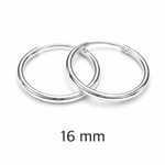 Orecchini Cerchi in Argento 925 Spessore 2 mm – Chiusura a incastro | Vari Diametri - SIddharta