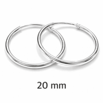 Orecchini Cerchi in Argento 925 Spessore 2 mm – Chiusura a incastro | Vari Diametri - SIddharta