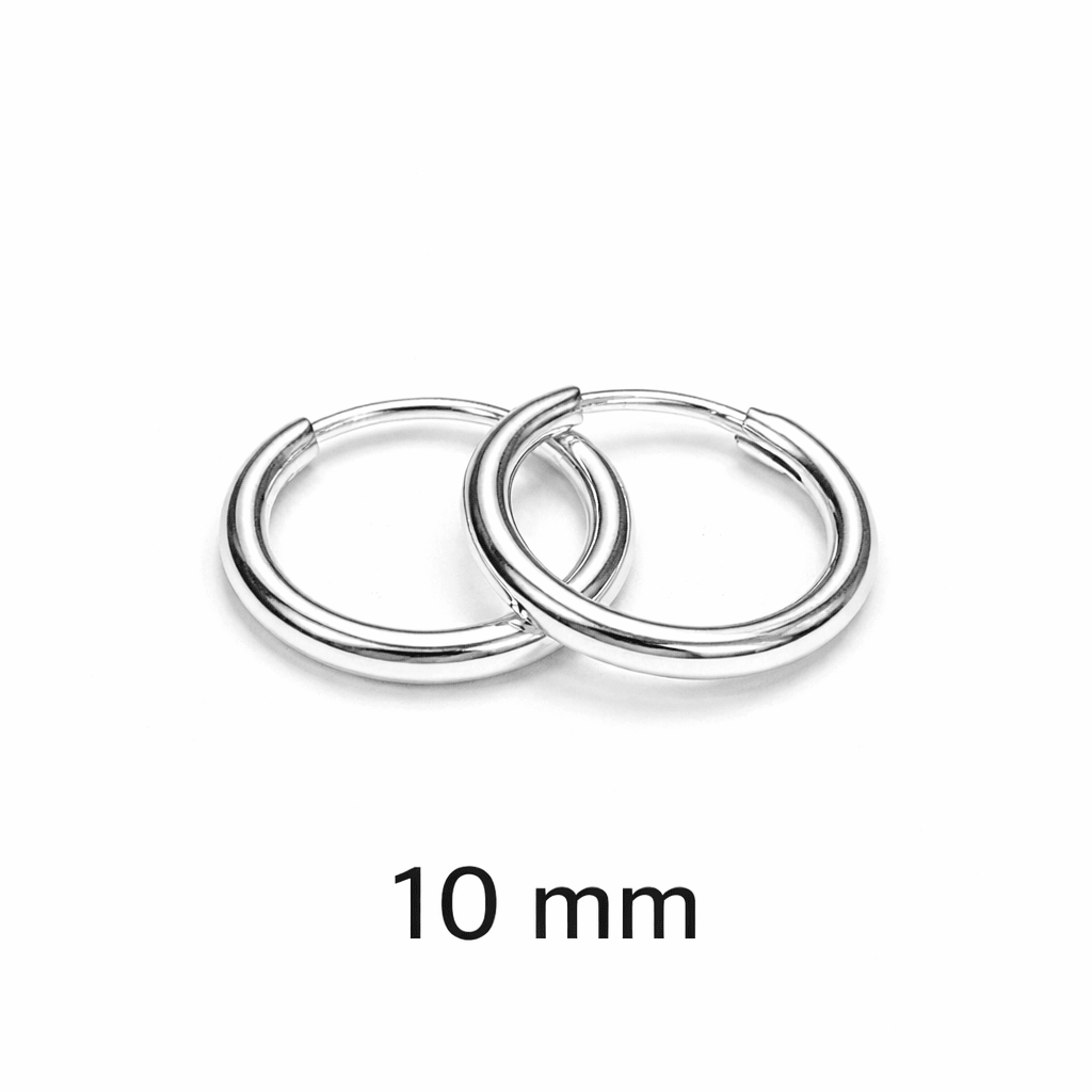 Orecchini Cerchi in Argento 925 Spessore 2 mm – Chiusura a incastro | Vari Diametri - SIddharta