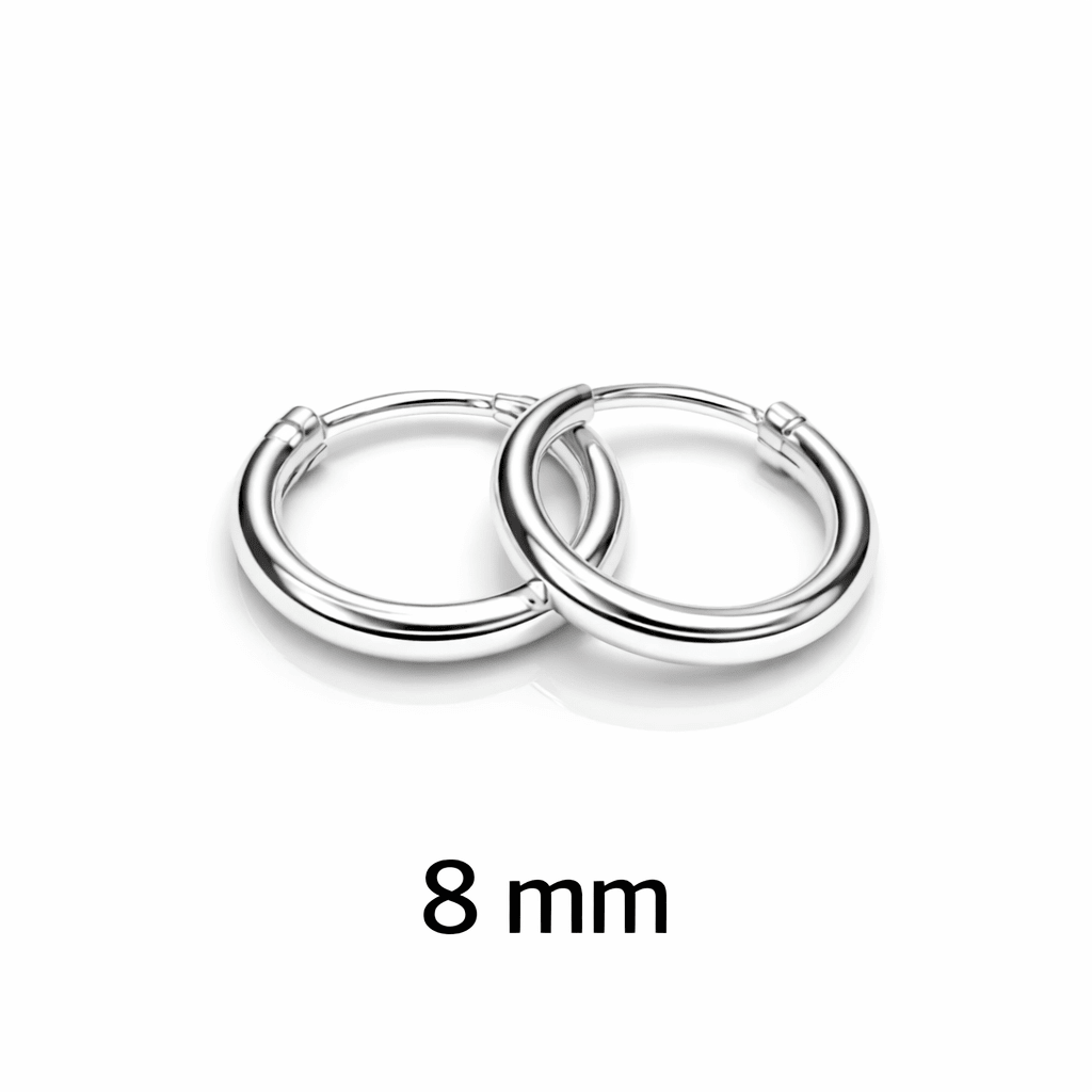 Orecchini Cerchi in Argento 925 Spessore 2 mm – Chiusura a incastro | Vari Diametri - SIddharta
