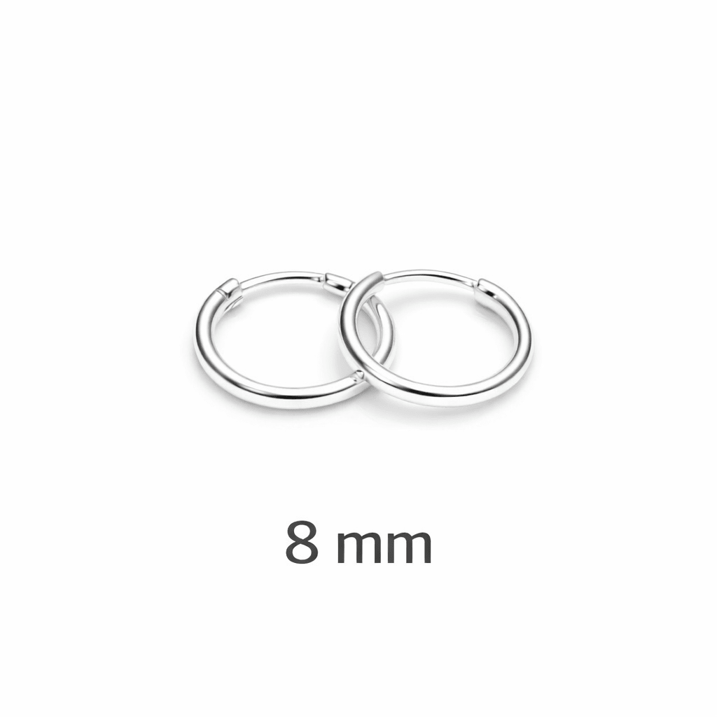 Orecchini Cerchietto in Argento 925 – Coppia Unisex | Spessore 1.2 mm | 8 - 20 mm | Huggie per Lobo Uomo Donna - SIddharta