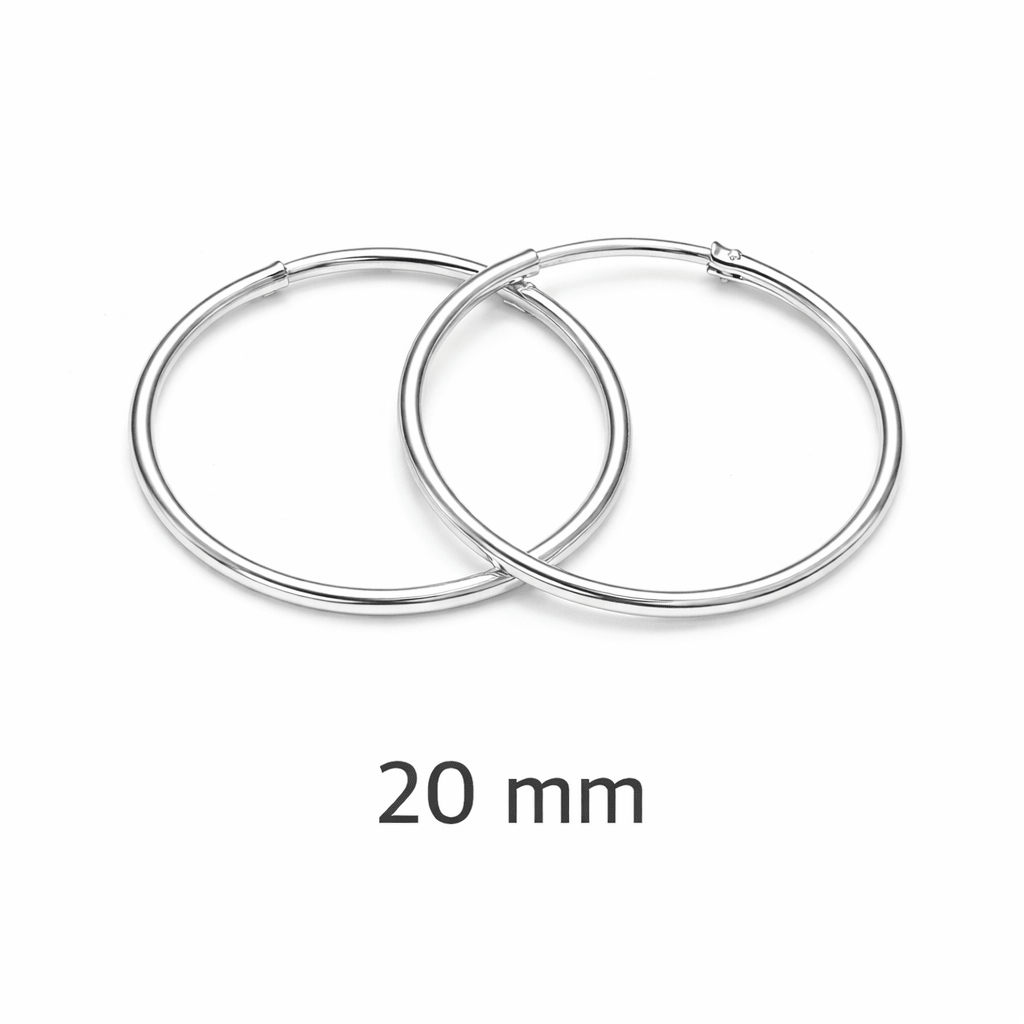 Orecchini Cerchietto in Argento 925 – Coppia Unisex | Spessore 1.2 mm | 8 - 20 mm | Huggie per Lobo Uomo Donna - SIddharta