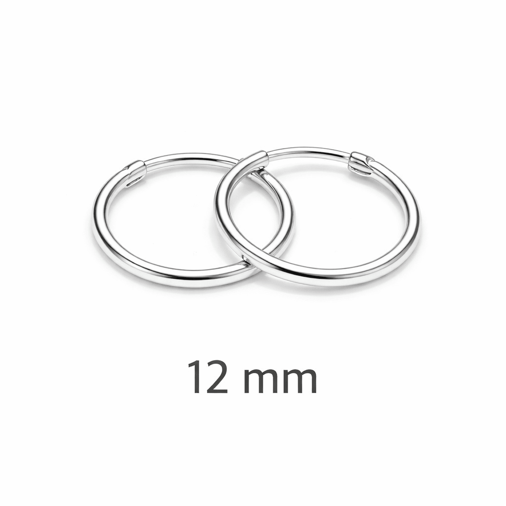 Orecchini Cerchietto in Argento 925 – Coppia Unisex | Spessore 1.2 mm | 8 - 20 mm | Huggie per Lobo Uomo Donna - SIddharta