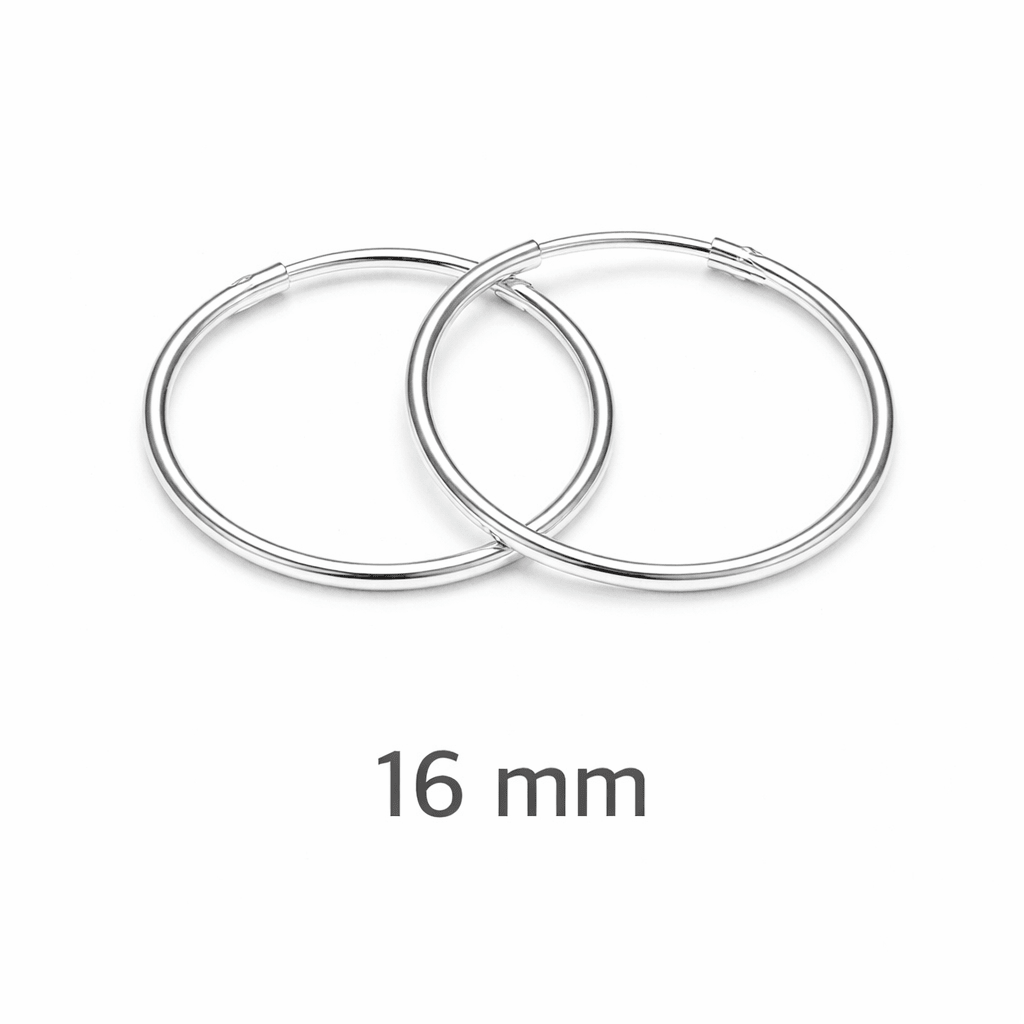 Orecchini Cerchietto in Argento 925 – Coppia Unisex | Spessore 1.2 mm | 8 - 20 mm | Huggie per Lobo Uomo Donna - SIddharta
