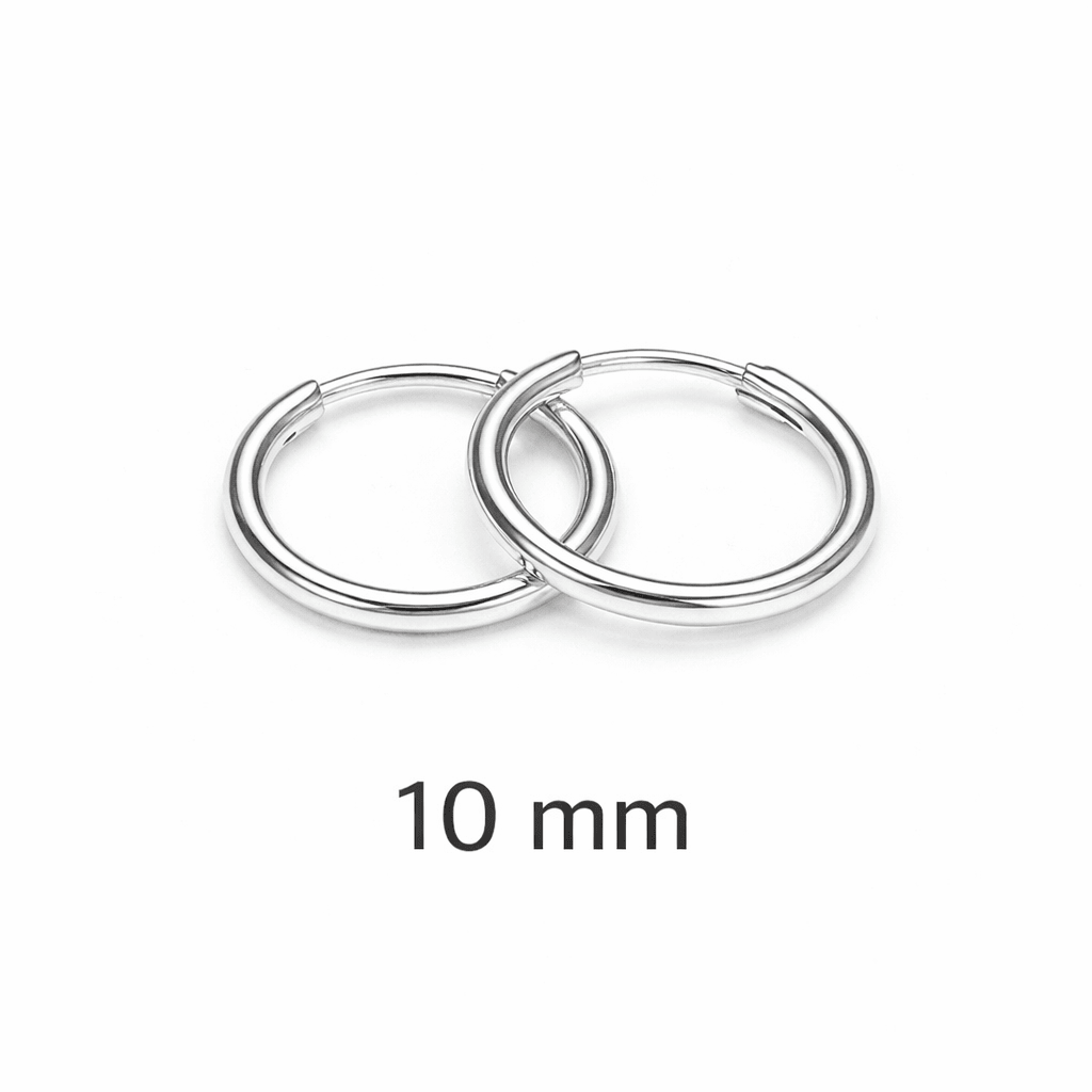 Orecchini Cerchietto in Argento 925 – Coppia Unisex | Spessore 1.2 mm | 8 - 20 mm | Huggie per Lobo Uomo Donna - SIddharta