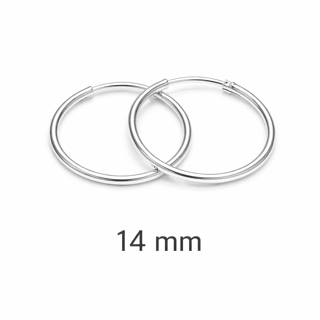 Orecchini Cerchietto in Argento 925 – Coppia Unisex | Spessore 1.2 mm | 8 - 20 mm | Huggie per Lobo Uomo Donna - SIddharta