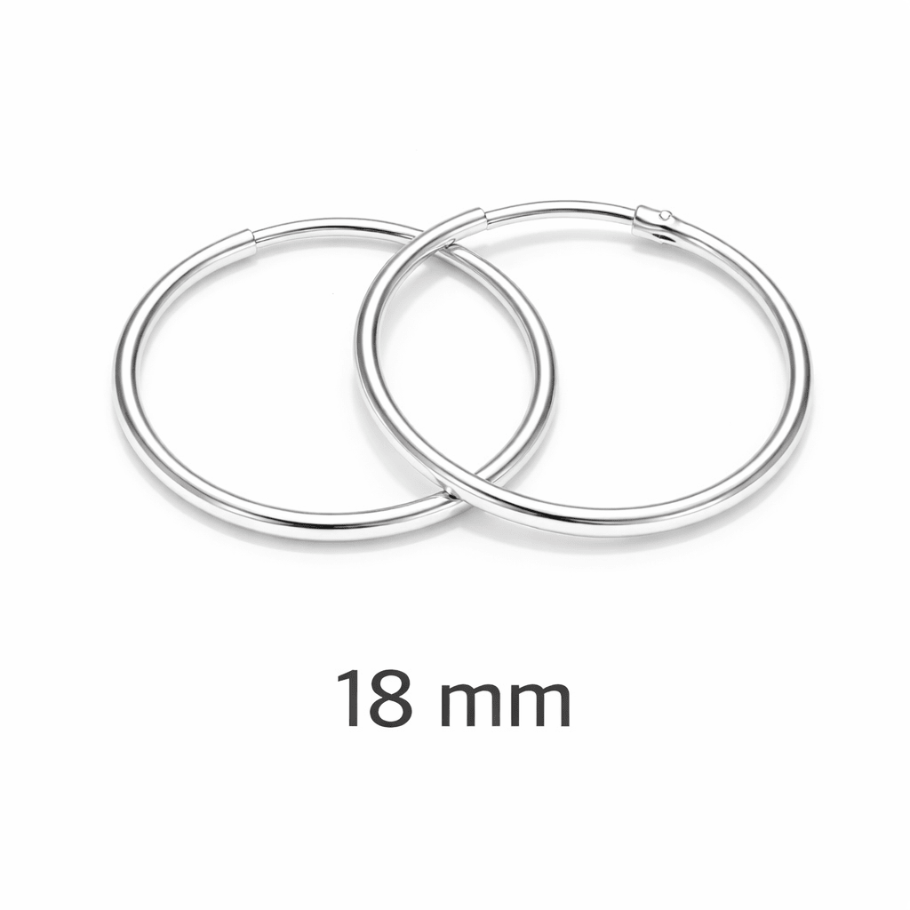 Orecchini Cerchietto in Argento 925 – Coppia Unisex | Spessore 1.2 mm | 8 - 20 mm | Huggie per Lobo Uomo Donna - SIddharta