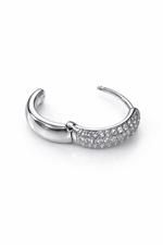 Orecchini Cerchio Acciaio Inox con Zirconi – Argento e Dorato – 12 14 16 mm – Uomo Donna - SIddharta