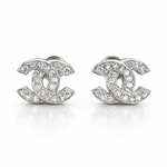 Orecchini Doppia C in Argento 925 con Zirconi Luminosi – Modello Elegante - SIddharta