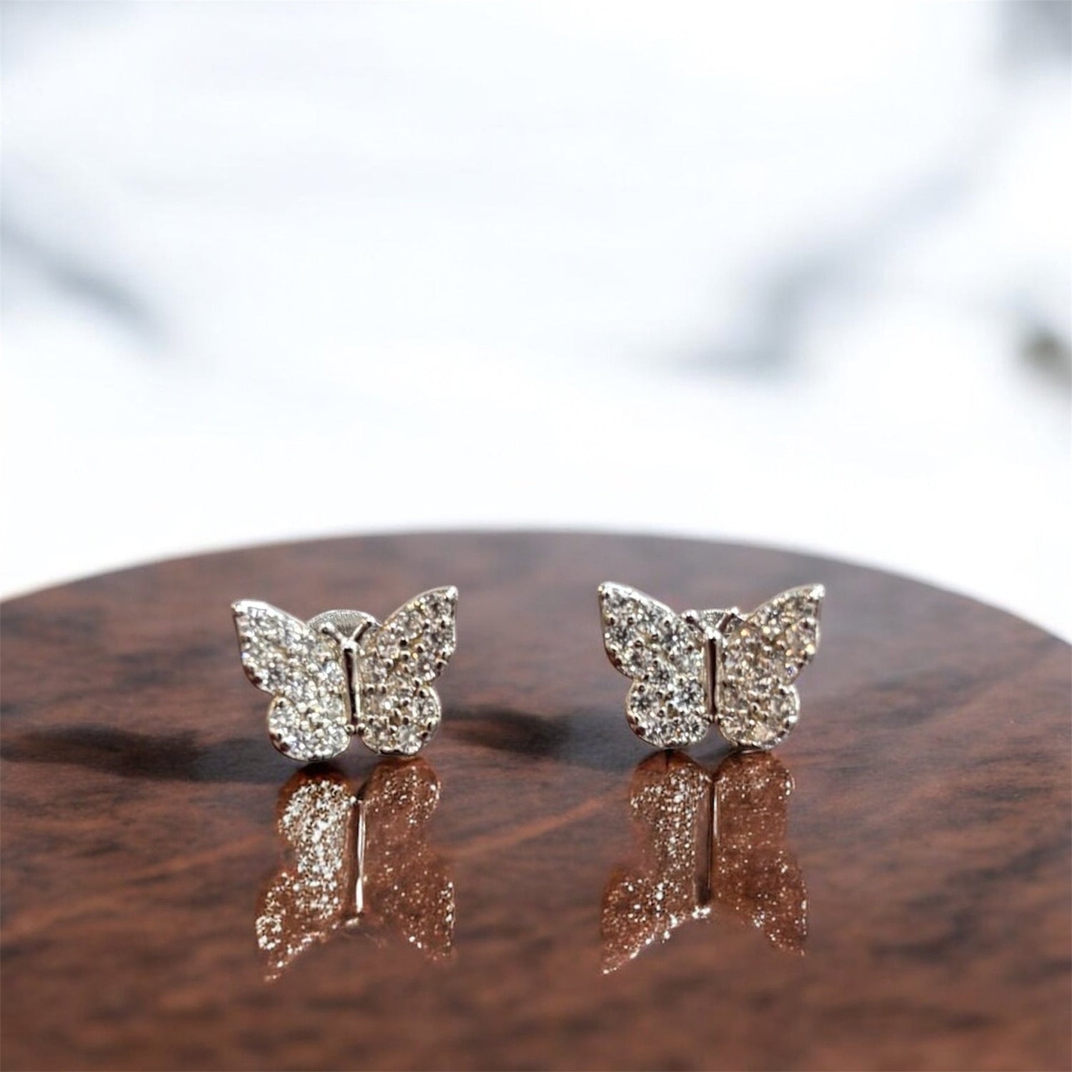 Orecchini farfalla in argento 925 con zirconi - SIddharta