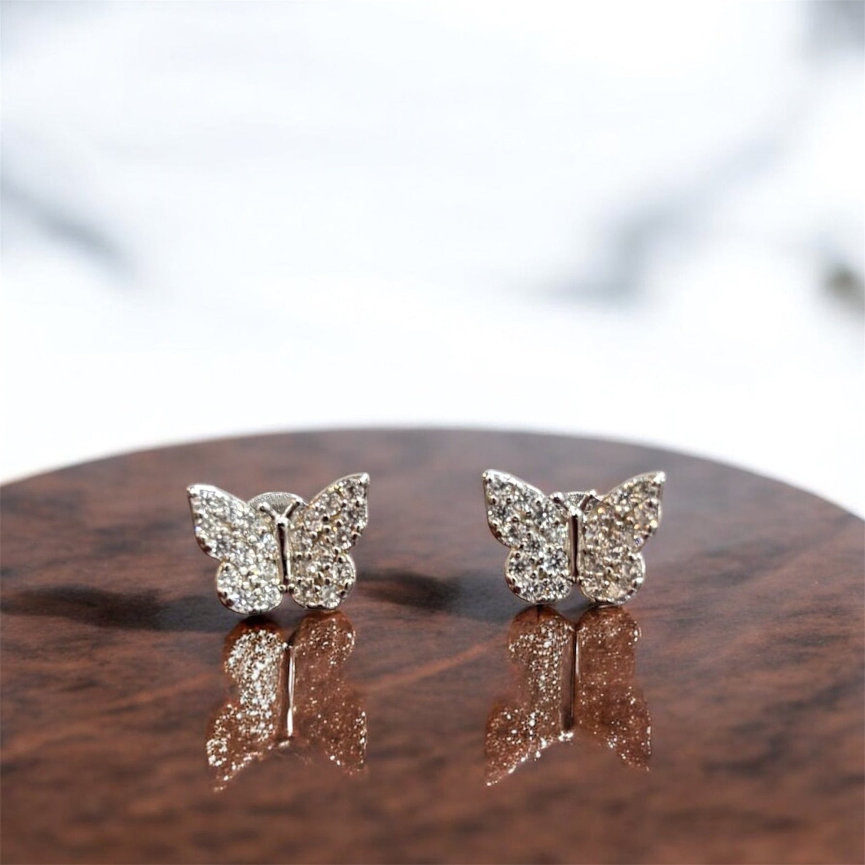 Orecchini farfalla in argento 925 con zirconi - SIddharta