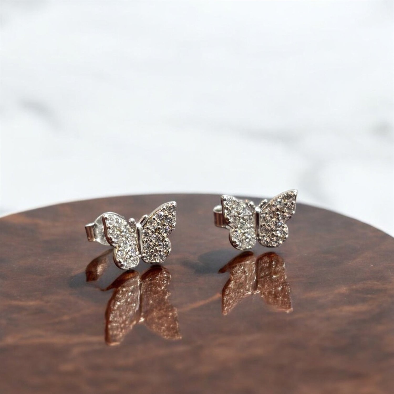 Orecchini farfalla in argento 925 con zirconi - SIddharta