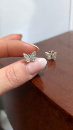 Orecchini farfalla in argento 925 con zirconi - SIddharta