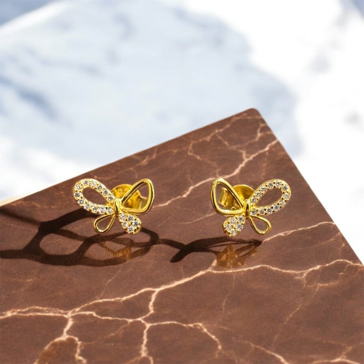 Orecchini farfalla oro in argento 925 - SIddharta