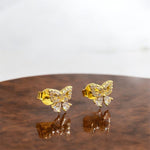 Orecchini farfalla oro in argento 925 con zirconi - SIddharta