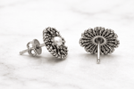 Orecchini Fiore in Argento 925 con Perla – Design Vintage - SIddharta