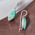 Orecchini goccia con turchese tibetano in argento 925 - SIddharta