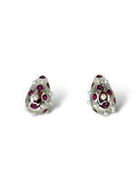 Orecchini goccia con zirconi rosa e perle argento 925 - SIddharta