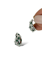 Orecchini goccia con zirconi verdi e perle argento 925 - SIddharta