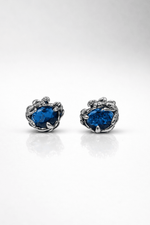 Orecchini in Argento 925 con Pietra Naturale – Topazio Azzurro, Quarzo Citrino o Peridoto - Ghepardo - SIddharta