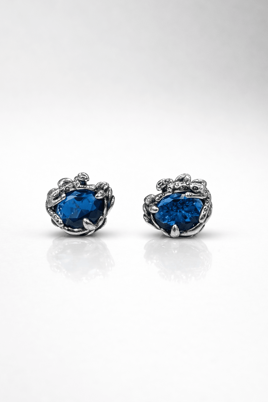 Orecchini in Argento 925 con Pietra Naturale – Topazio Azzurro, Quarzo Citrino o Peridoto - Ghepardo - SIddharta