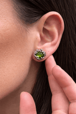 Orecchini in Argento 925 con Pietra Naturale – Topazio Azzurro, Quarzo Citrino o Peridoto - Ghepardo - SIddharta