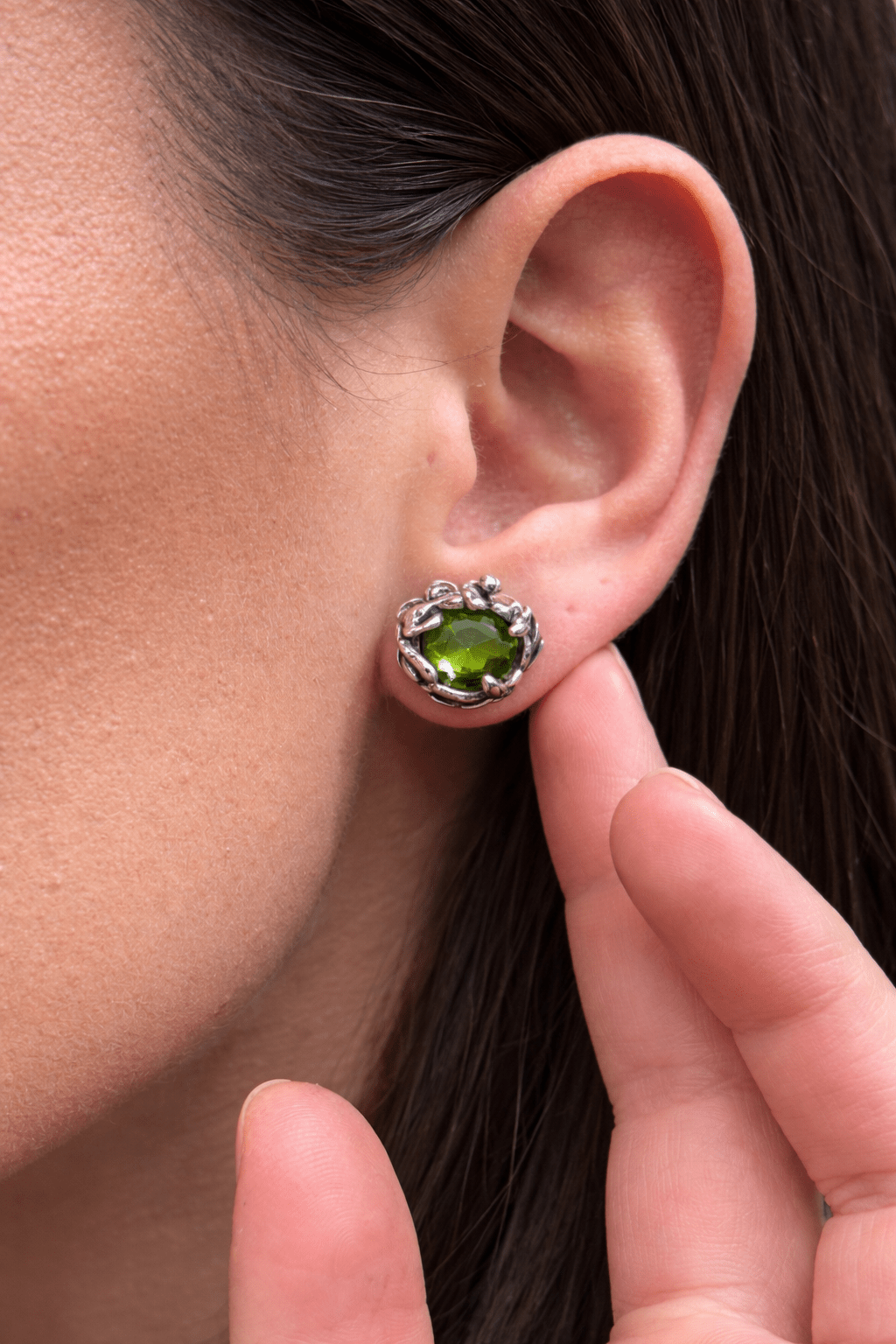 Orecchini in Argento 925 con Pietra Naturale – Topazio Azzurro, Quarzo Citrino o Peridoto - Ghepardo - SIddharta