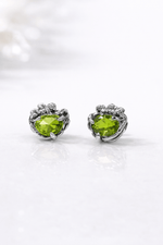 Orecchini in Argento 925 con Pietra Naturale – Topazio Azzurro, Quarzo Citrino o Peridoto - Ghepardo - SIddharta