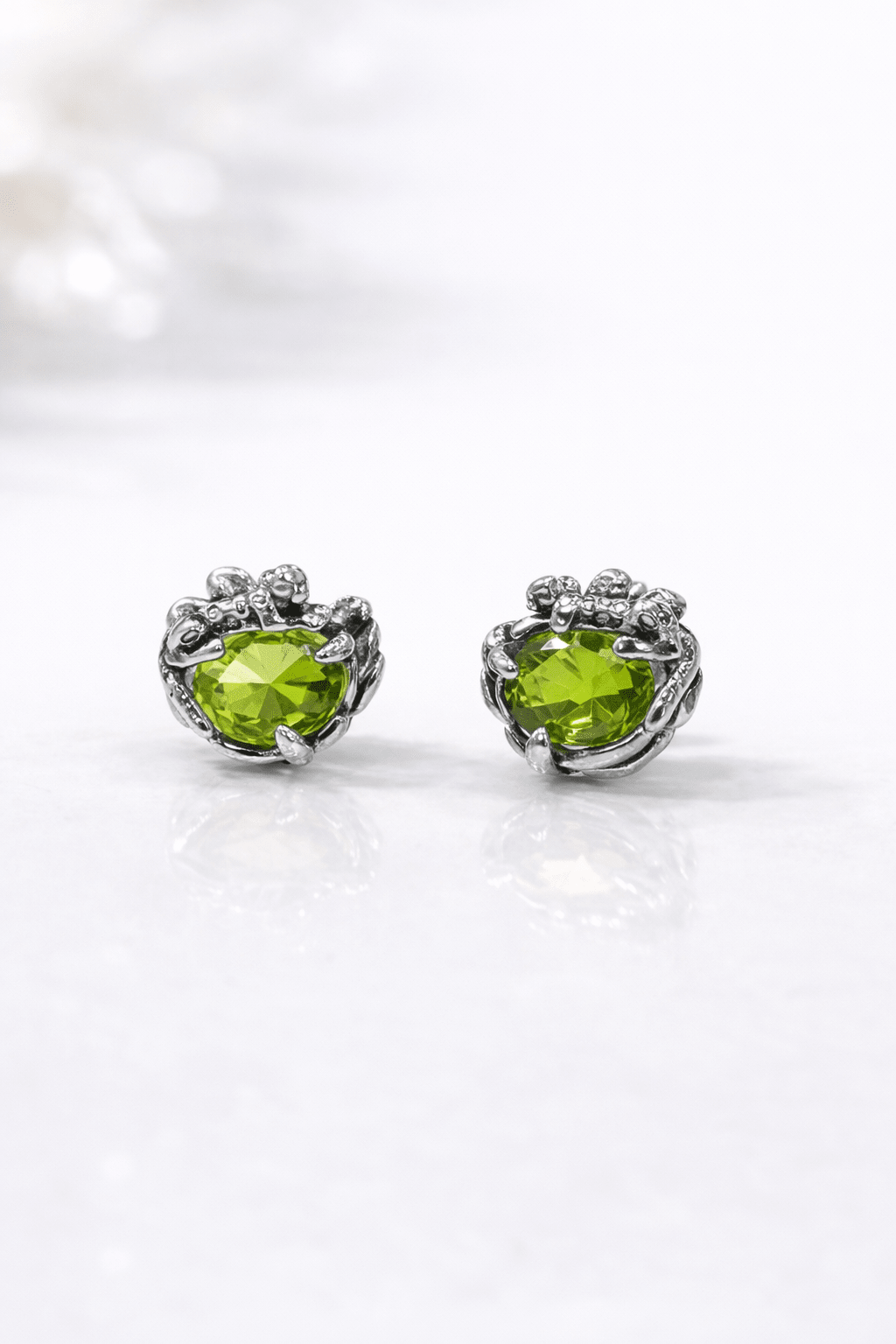 Orecchini in Argento 925 con Pietra Naturale – Topazio Azzurro, Quarzo Citrino o Peridoto - Ghepardo - SIddharta