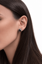 Orecchini in Argento 925 con Topazio Azzurro o Quarzo Citrino – Design Floreale - SIddharta