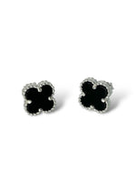Orecchini lobo simil van cleef nero argento 925 - SIddharta