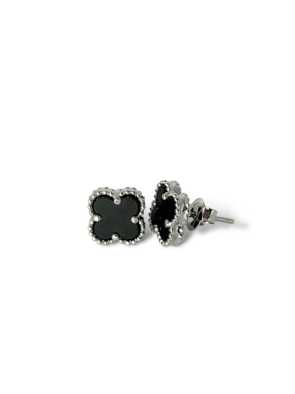 Orecchini lobo simil van cleef nero argento 925 - SIddharta