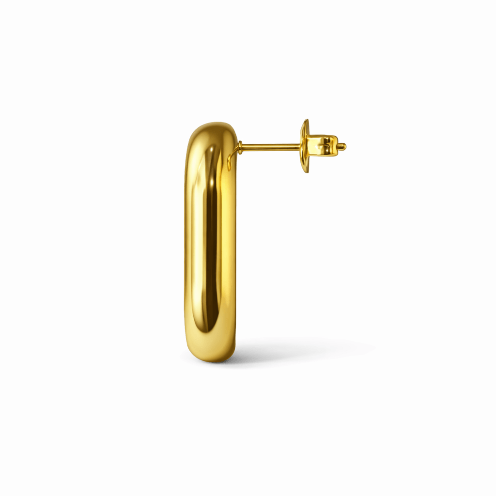 Orecchini Ovali Vuoti in Acciaio Inox 316L – Design Moderno (Oro / Argento) - SIddharta