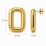 Orecchini Ovali Vuoti in Acciaio Inox 316L – Design Moderno (Oro / Argento) - SIddharta