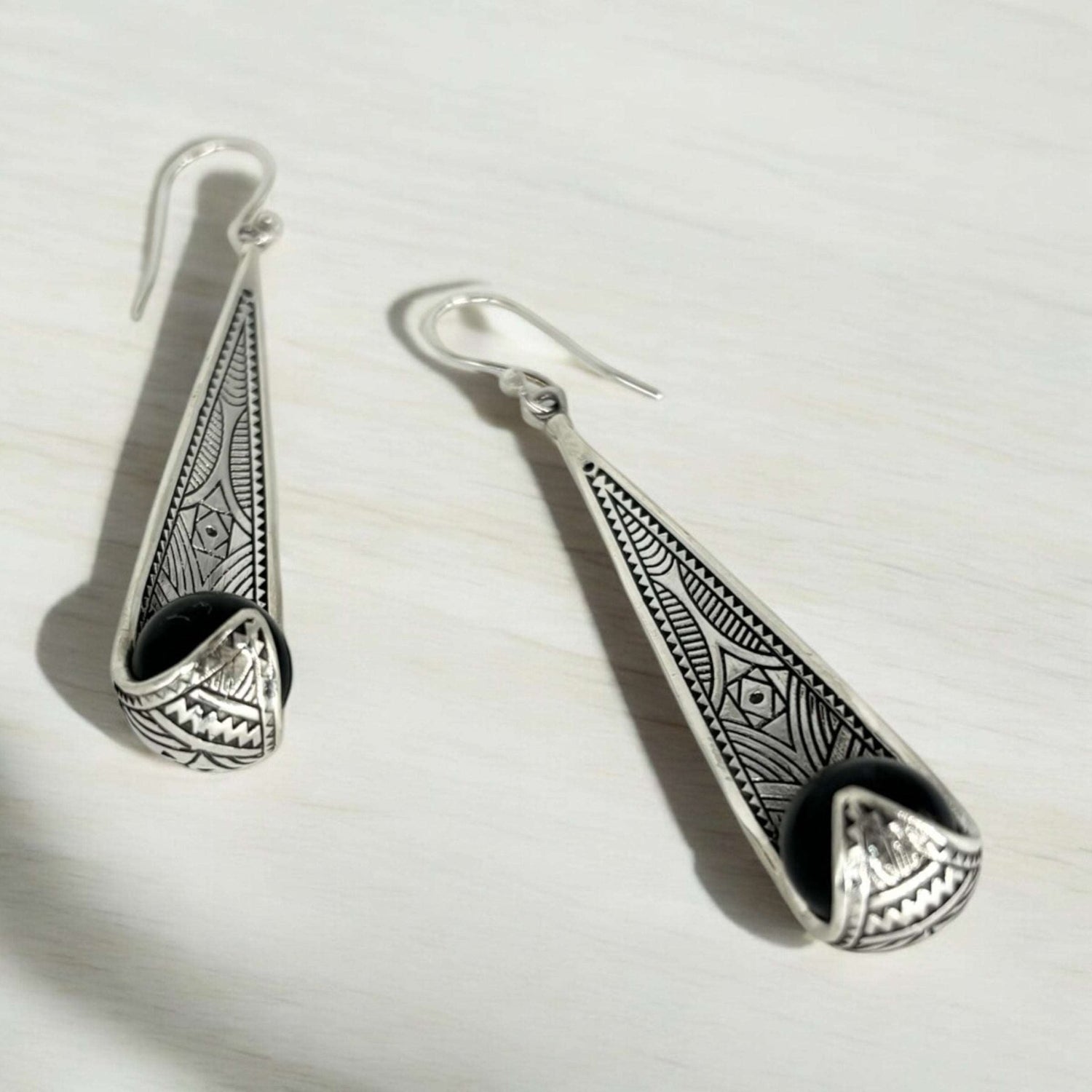 Orecchini pendenti con Onice in argento 925 - SIddharta
