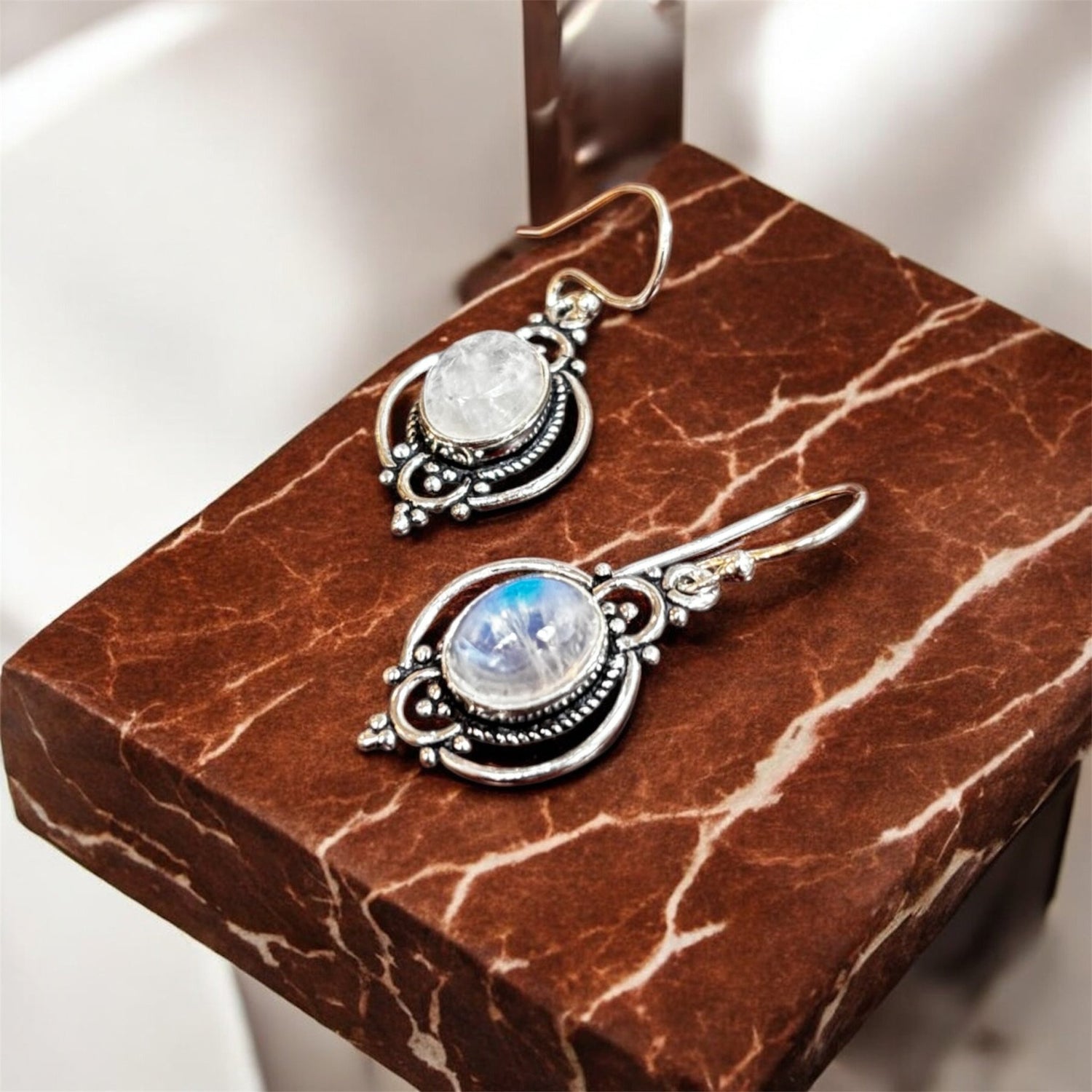 Orecchini pendenti in argento 925 con pietre dure - SIddharta