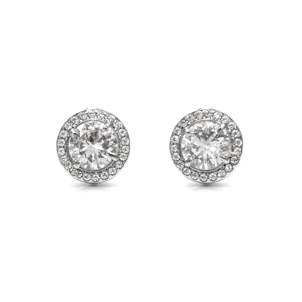 Orecchini Punto Luce Halo in Acciaio Inox con Zirconi - SIddharta