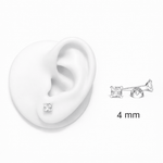 Orecchini Punto Luce Quadrati in Argento 925 – Zircone Brillante (3–10 mm) - SIddharta