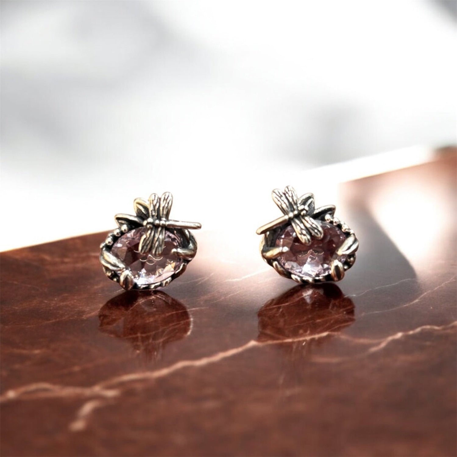 Orecchini quarzo rosa collezione Coraline in argento 925 - SIddharta