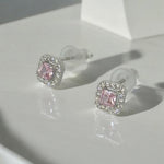 Orecchini son zircone rosa argento 925 - SIddharta