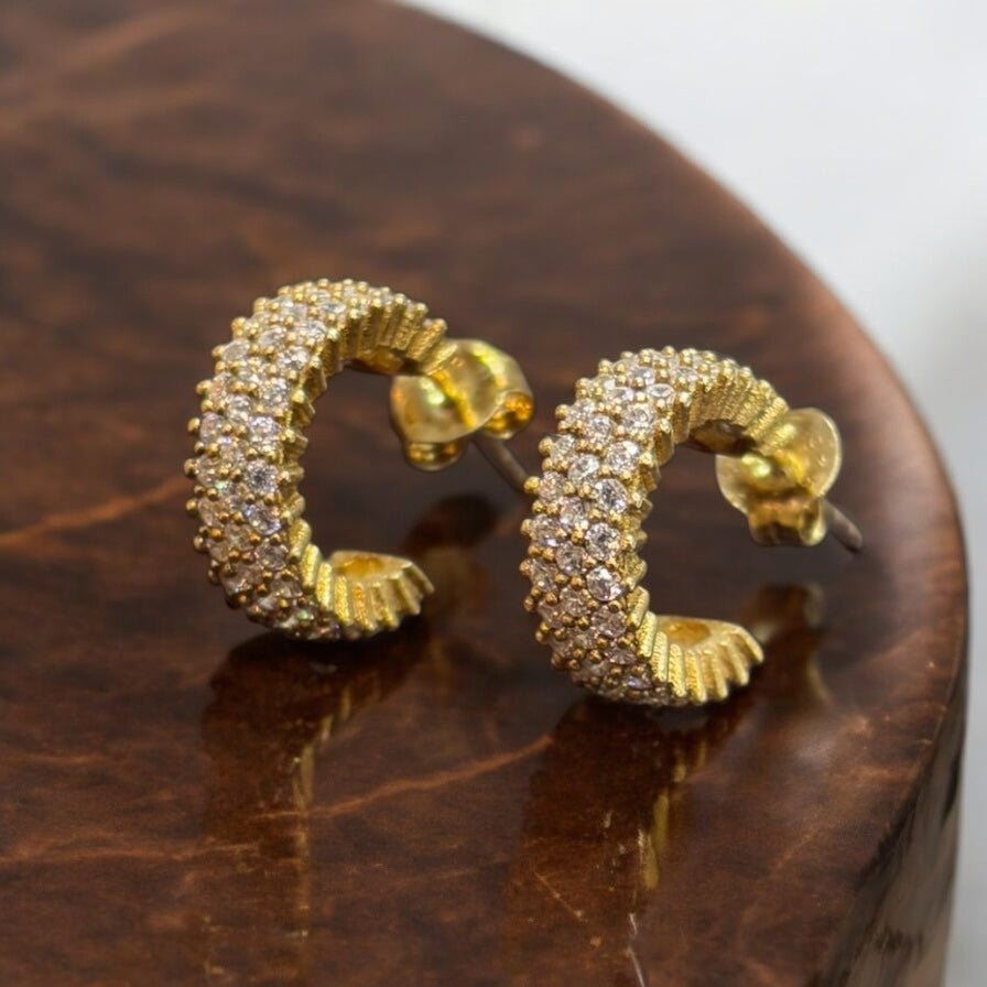 Semicerchi oro con zirconi in argento 925 - SIddharta
